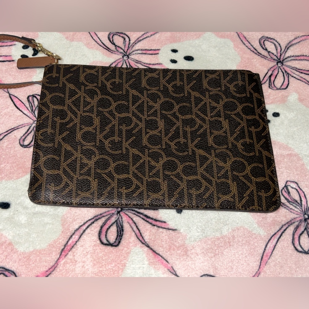 Calvin Klein Dark Brown Monogram Pouch